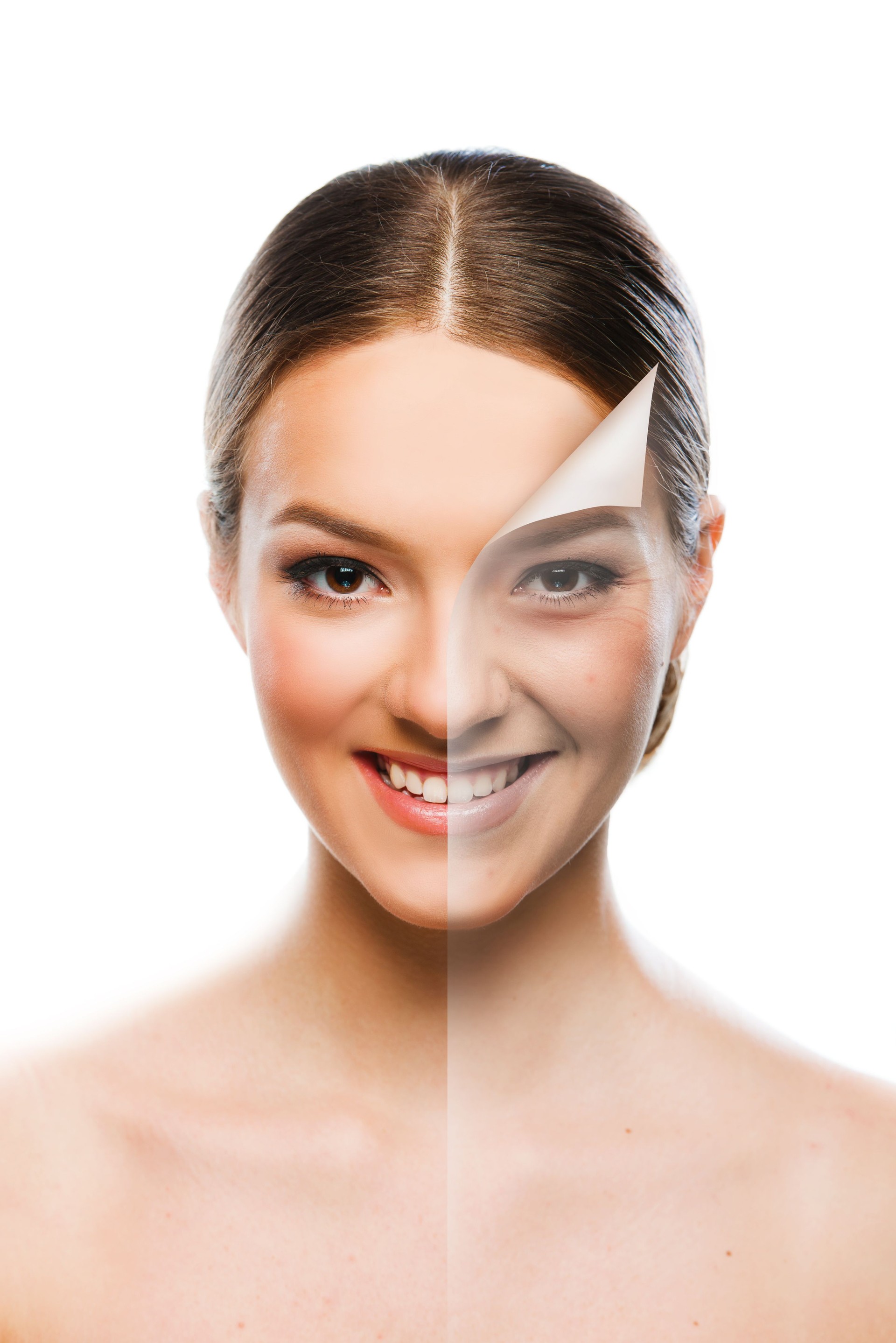 Beautiful woman glowing via Peels